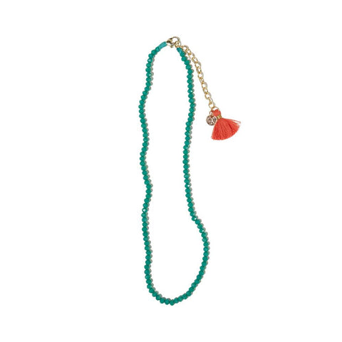 Mykonos crystal necklace with tassel